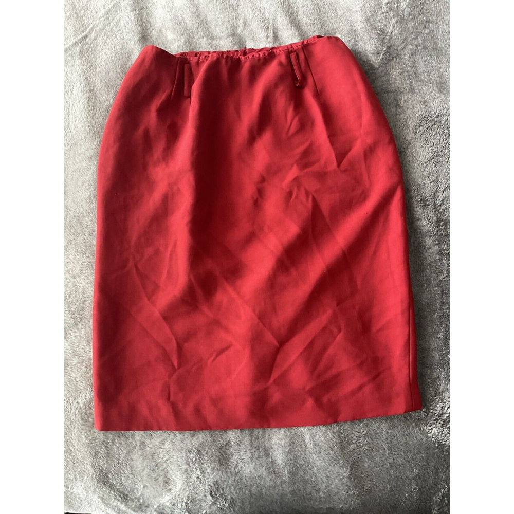 DONCASTER Women Lightweight 100% Polyester Pencil Skirt Deep Tomato Red 10‎